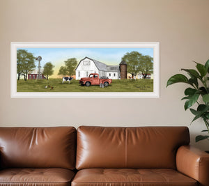 Homeroots Summer On The Farm 3 White Framed Print Wall Art  Wood Paper 404579