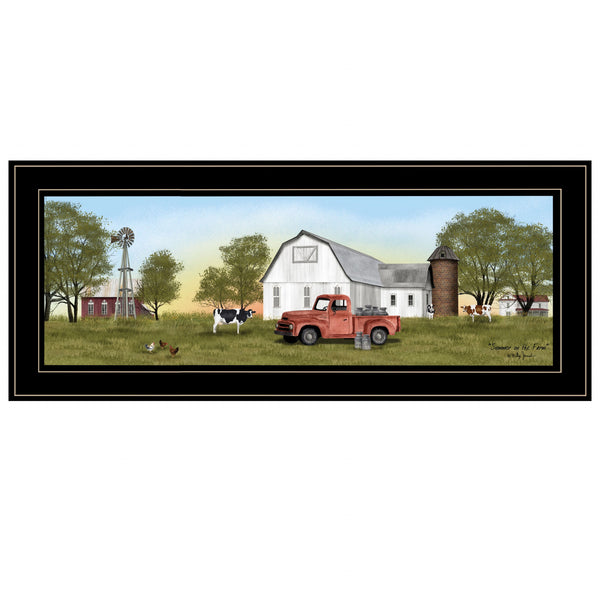 Homeroots Summer On The Farm 4 Black Framed Print Wall Art  Wood Paper 404580