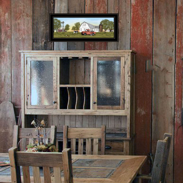 Homeroots Summer On The Farm 4 Black Framed Print Wall Art  Wood Paper 404580