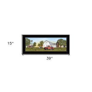 Homeroots Summer On The Farm 4 Black Framed Print Wall Art  Wood Paper 404580