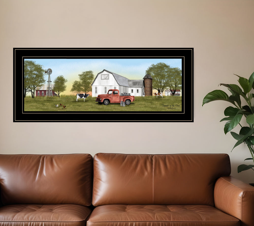 Homeroots Summer On The Farm 4 Black Framed Print Wall Art  Wood Paper 404580