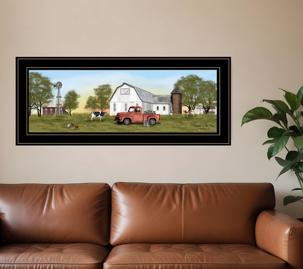 Homeroots Summer On The Farm 4 Black Framed Print Wall Art  Wood Paper 404580