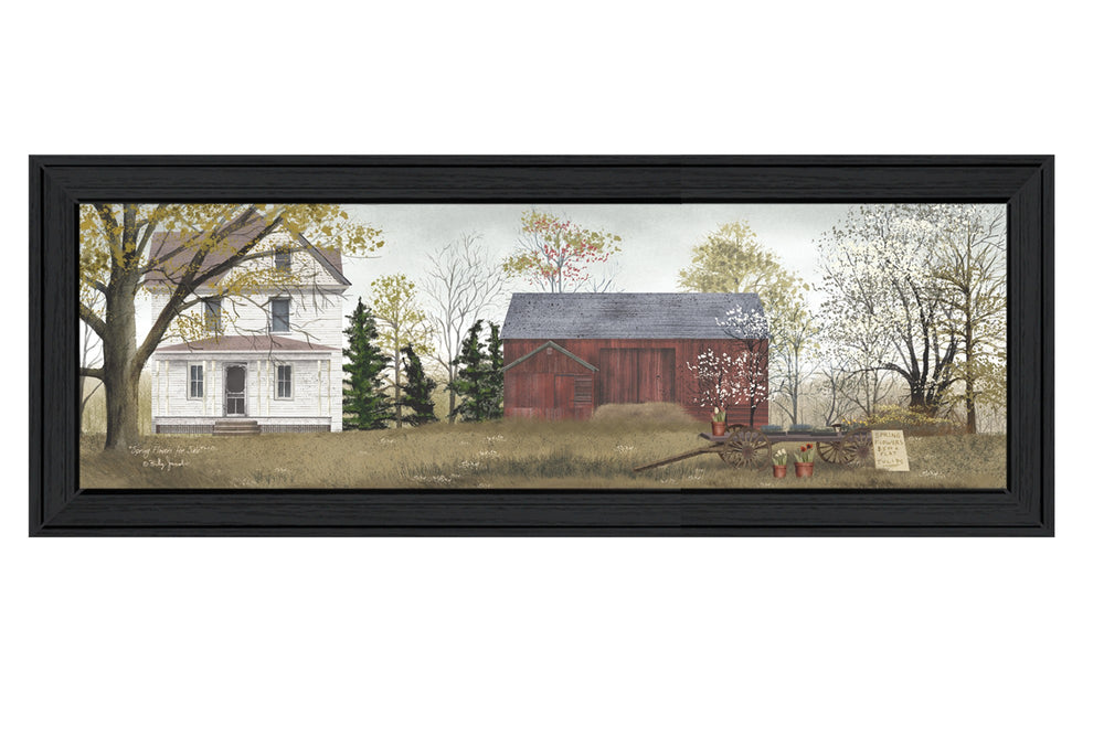 Homeroots Spring Flowers For Sale 5 Black Framed Print Wall Art  Mdf Paper Print Texture 404581