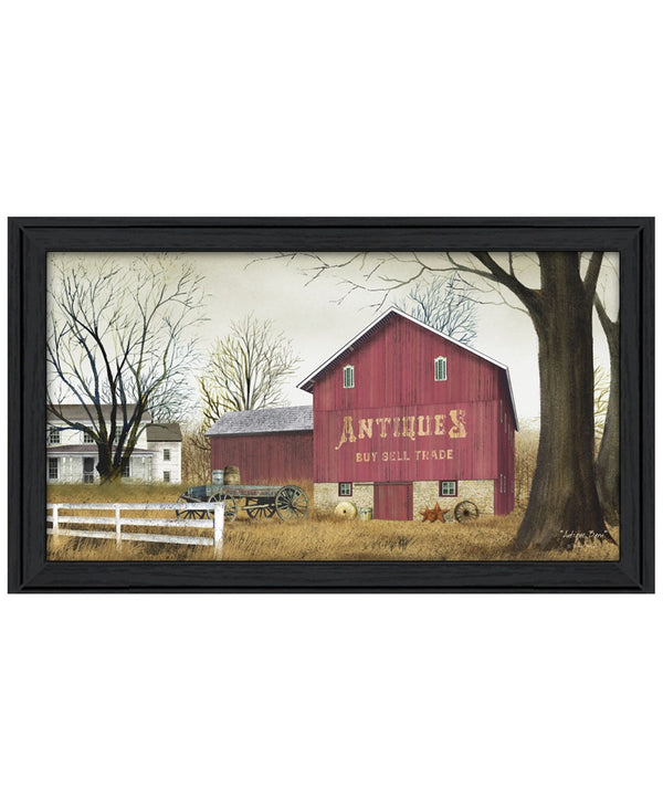 HomeRoots Antique Barn 7 Framed Print Wall Art – Rustic Charm with Black Frame, Ready to Hang for Any Room 404601