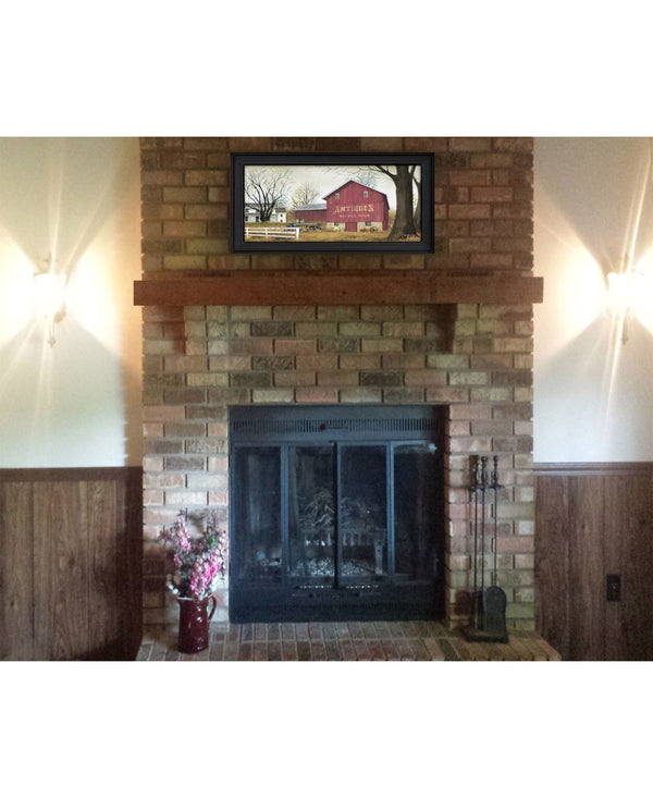 HomeRoots Antique Barn 7 Framed Print Wall Art – Rustic Charm with Black Frame, Ready to Hang for Any Room 404601