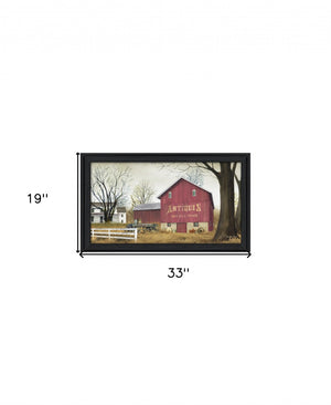 HomeRoots Antique Barn 7 Framed Print Wall Art – Rustic Charm with Black Frame, Ready to Hang for Any Room 404601