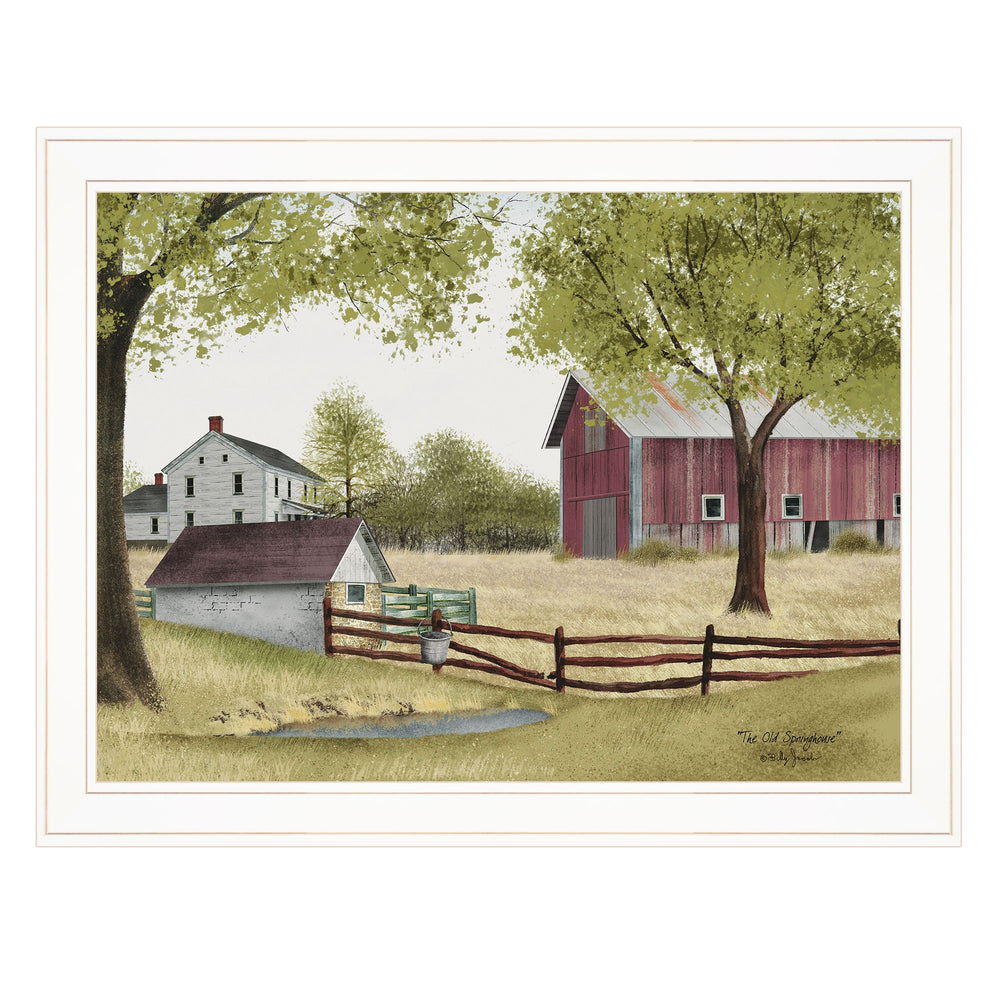 Homeroots The Old Spring House 3 White Framed Print Wall Art  Wood Paper 404607