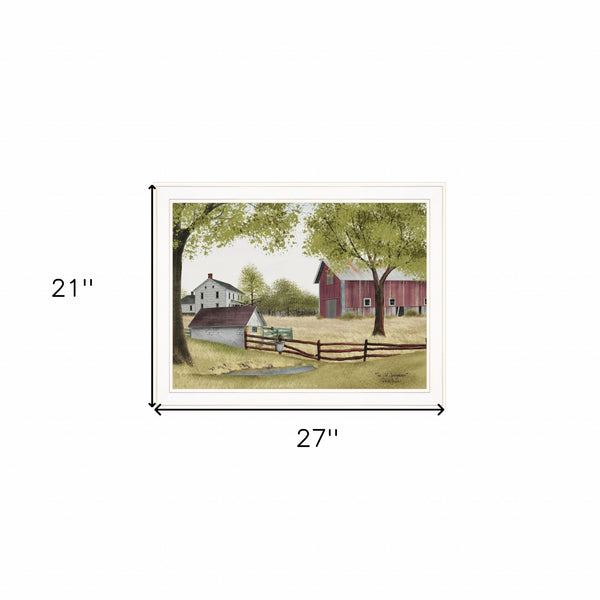 Homeroots The Old Spring House 3 White Framed Print Wall Art  Wood Paper 404607