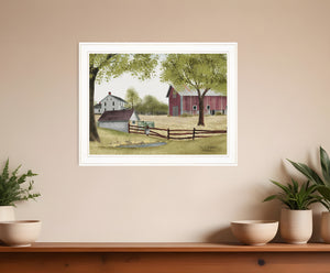 Homeroots The Old Spring House 3 White Framed Print Wall Art  Wood Paper 404607