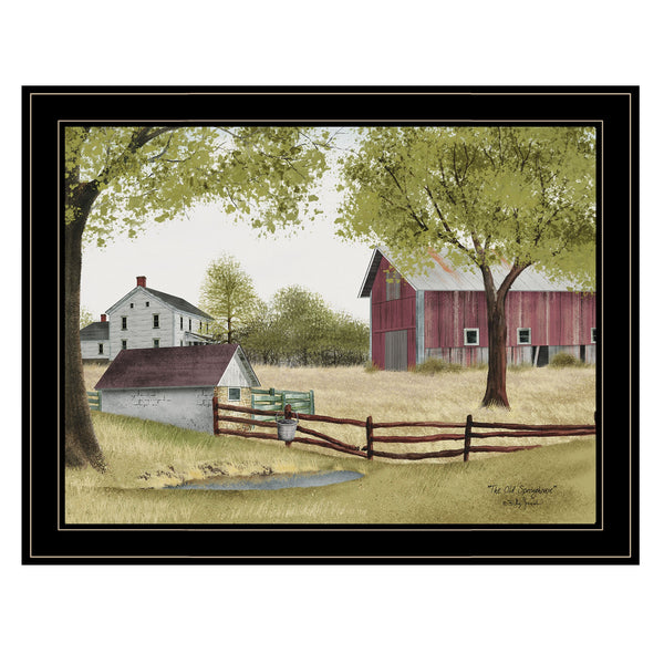 Homeroots The Old Spring House 4 Black Framed Print Wall Art  Wood Paper 404608