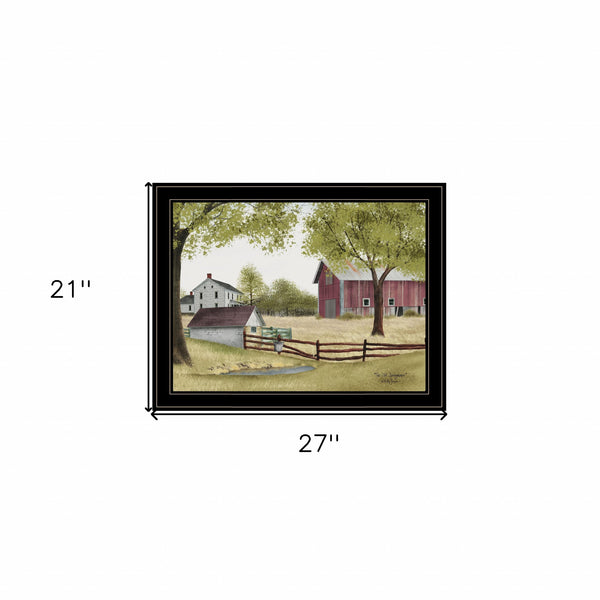 Homeroots The Old Spring House 4 Black Framed Print Wall Art  Wood Paper 404608