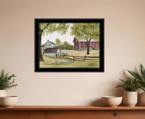 Homeroots The Old Spring House 4 Black Framed Print Wall Art  Wood Paper 404608