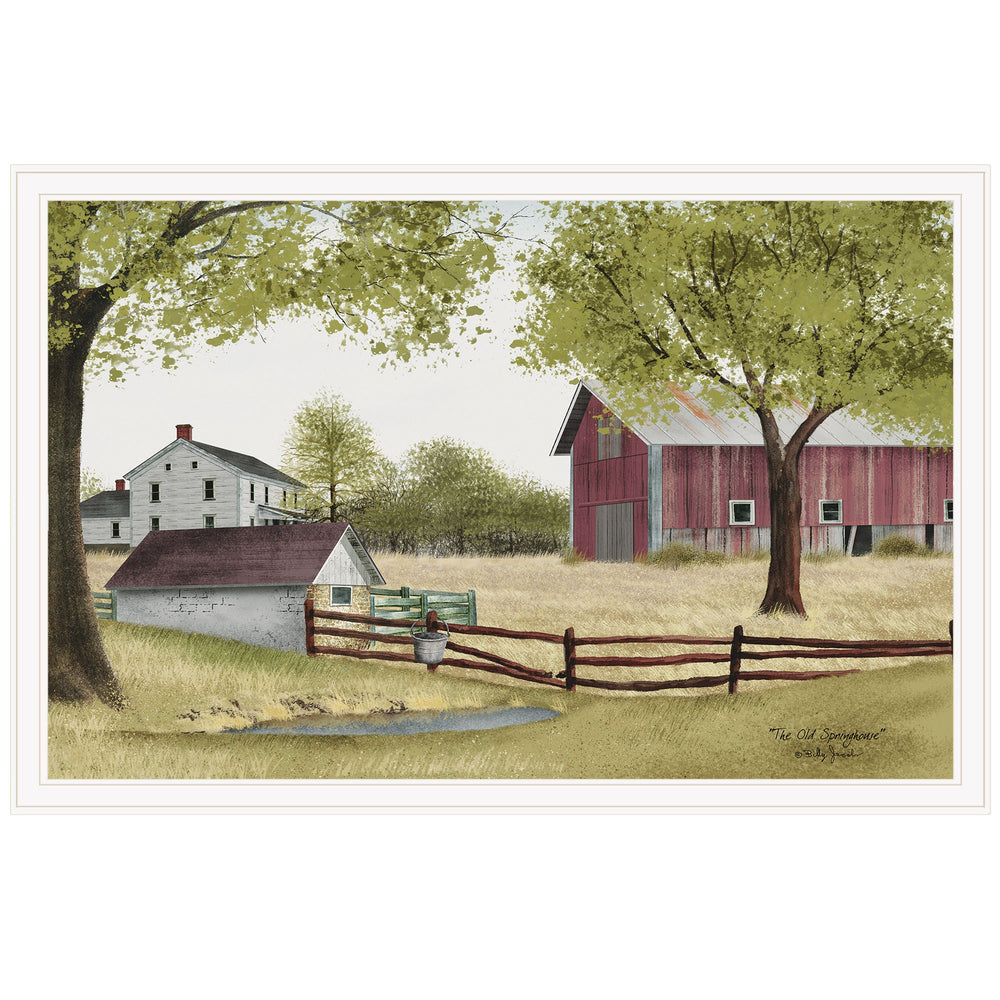 Homeroots The Old Spring House 5 White Framed Print Wall Art  Wood Paper 404609