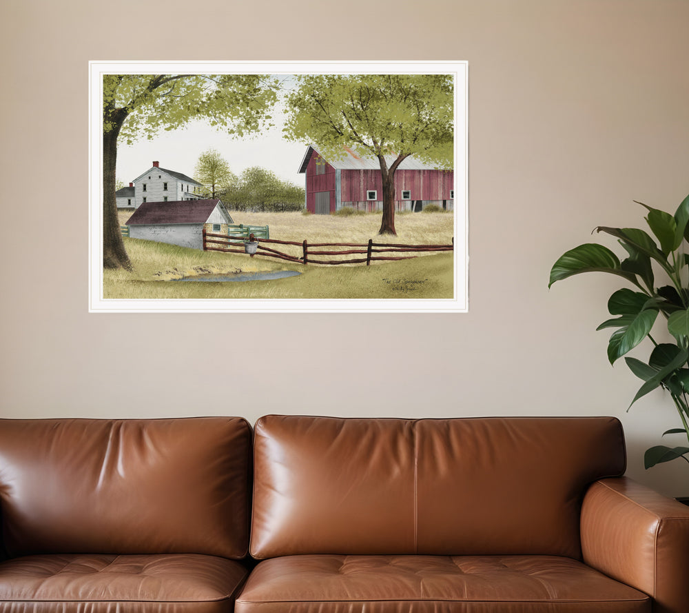 Homeroots The Old Spring House 5 White Framed Print Wall Art  Wood Paper 404609