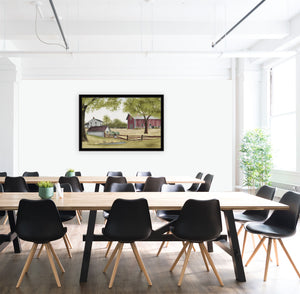 Homeroots The Old Spring House 6 Black Framed Print Wall Art  Wood Paper 404610