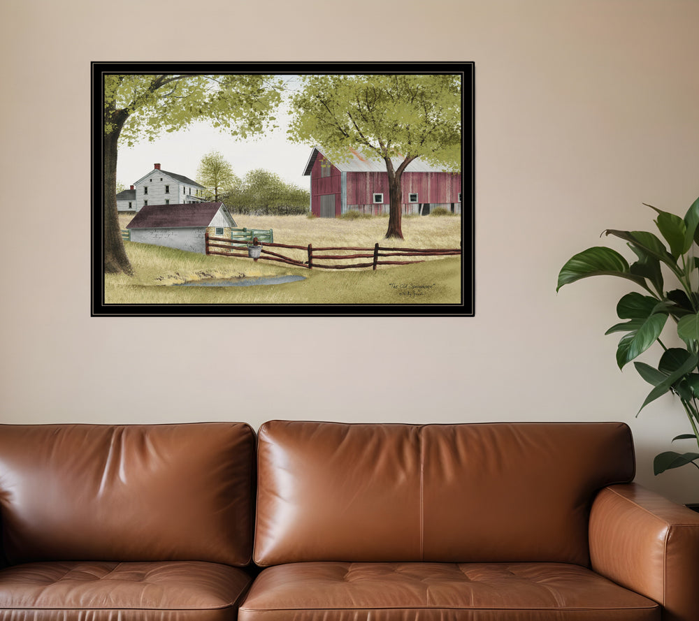 Homeroots The Old Spring House 6 Black Framed Print Wall Art  Wood Paper 404610