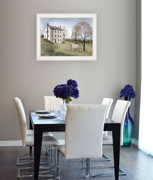 Homeroots Spring At White House Farm 3 White Framed Print Wall Art  Wood Paper 404613