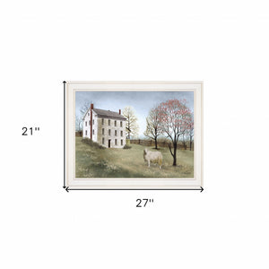 Homeroots Spring At White House Farm 3 White Framed Print Wall Art  Wood Paper 404613