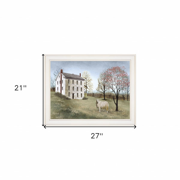 Homeroots Spring At White House Farm 3 White Framed Print Wall Art  Wood Paper 404613