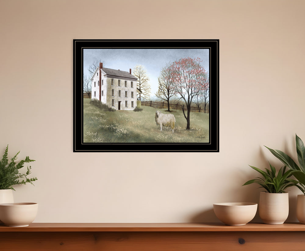 Homeroots Spring At White House Farm 4 Black Framed Print Wall Art  Wood Paper 404614