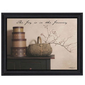 Homeroots The Joy Is The Journey Black Framed Print Wall Art  Wood Product Paper Print Uv Coating 404627
