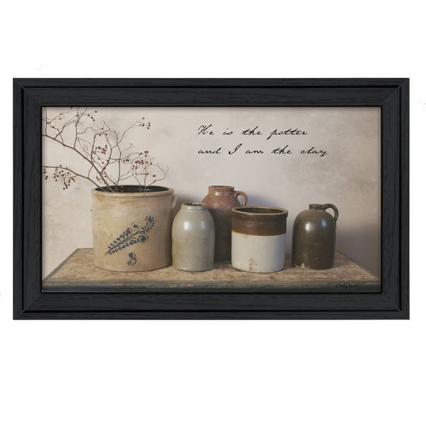 HomeRoots He is the Potter 4 Black Framed Print Wall Art - Modern Faith-Inspired Décor for Any Room 404628