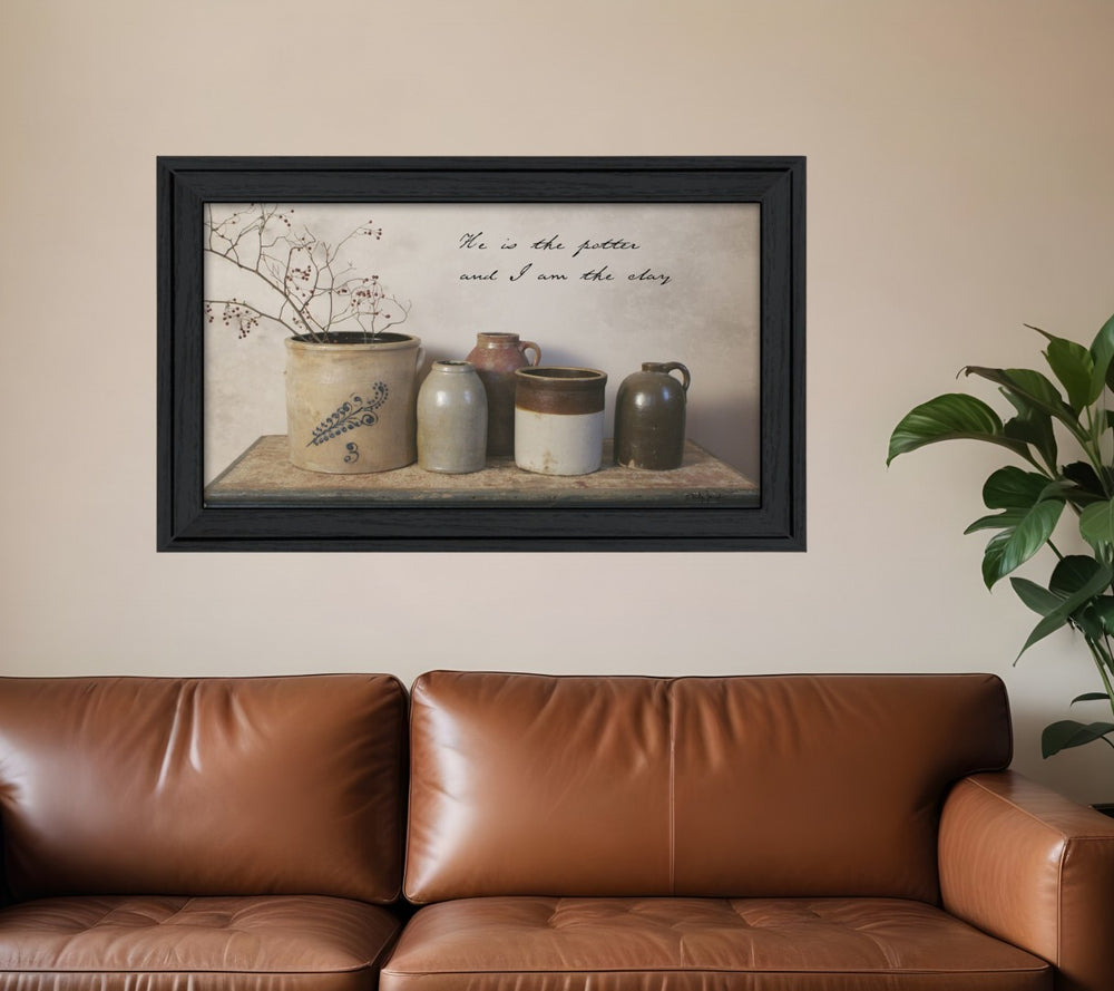 HomeRoots He is the Potter 4 Black Framed Print Wall Art - Modern Faith-Inspired Décor for Any Room 404628