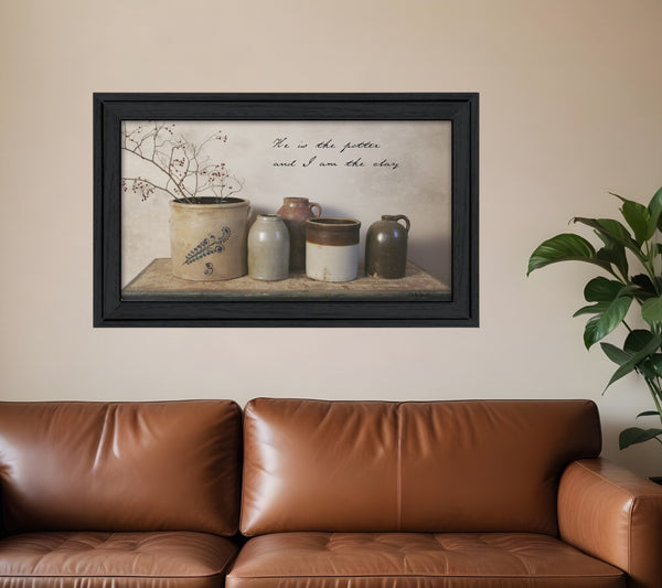 HomeRoots He is the Potter 4 Black Framed Print Wall Art - Modern Faith-Inspired Décor for Any Room 404628