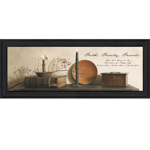 Homeroots Faith Family And Friends Black Framed Print Wall Art  Mdf Paper Print Texture 404629