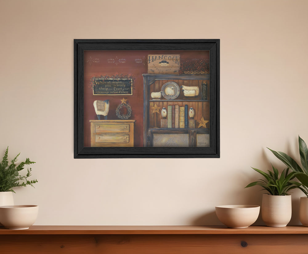 Homeroots Count Your Blessings 3 Black Framed Print Wall Art  Wood Product Paper Print Uv Coating 404689