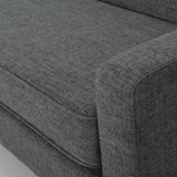 Christopher Knight Home® - Noble House - Sawyer Mid Century Modern Grey Fabric 3 Seater Sofa