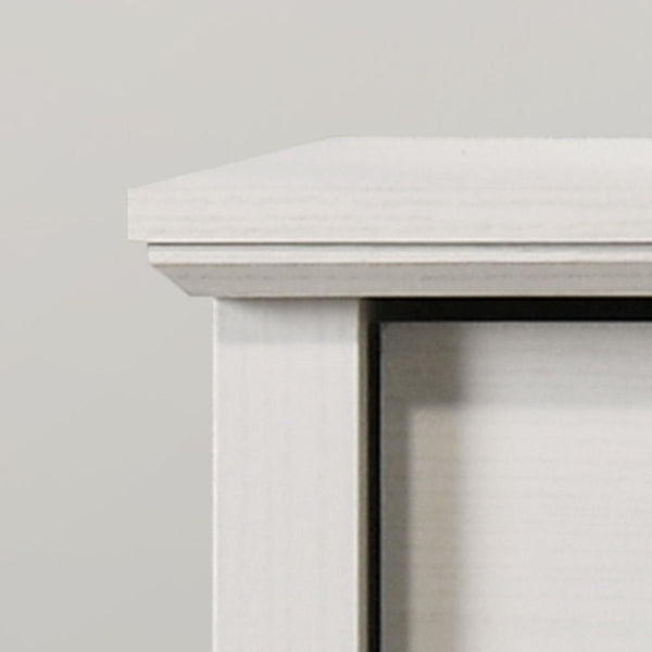 English Elm Elettra Four Drawer Chest in Warm Oak Finish with Bold Black Metal Hardware White B2749P413337