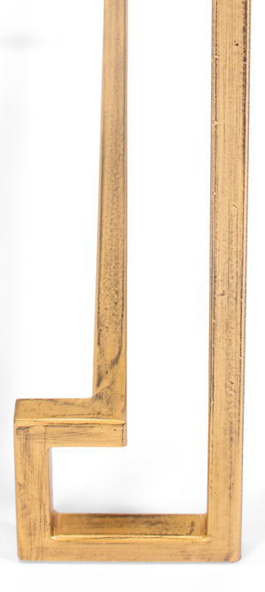 Sarreid Parallel Lines Coffee Table - Elegant Antique Gold Finish With Iron Base & Glass Top Design Gold  40473