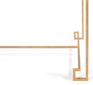 Sarreid Parallel Lines Coffee Table - Elegant Antique Gold Finish With Iron Base & Glass Top Design Gold  40473