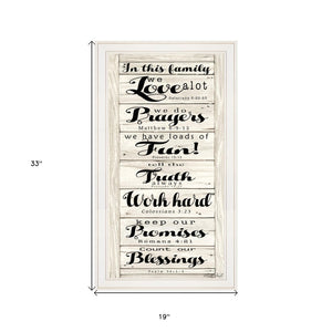 HomeRoots In This Family White Framed Print Wall Art - Contemporary Charm for Any Room, Ready to Hang! 404796