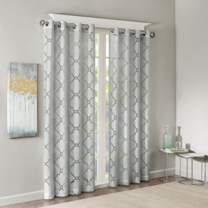 English Elm Fretwork Burnout Sheer Curtain Panel – Elegant Lightweight Design For Modern Home Décor, 50X84" B03598129