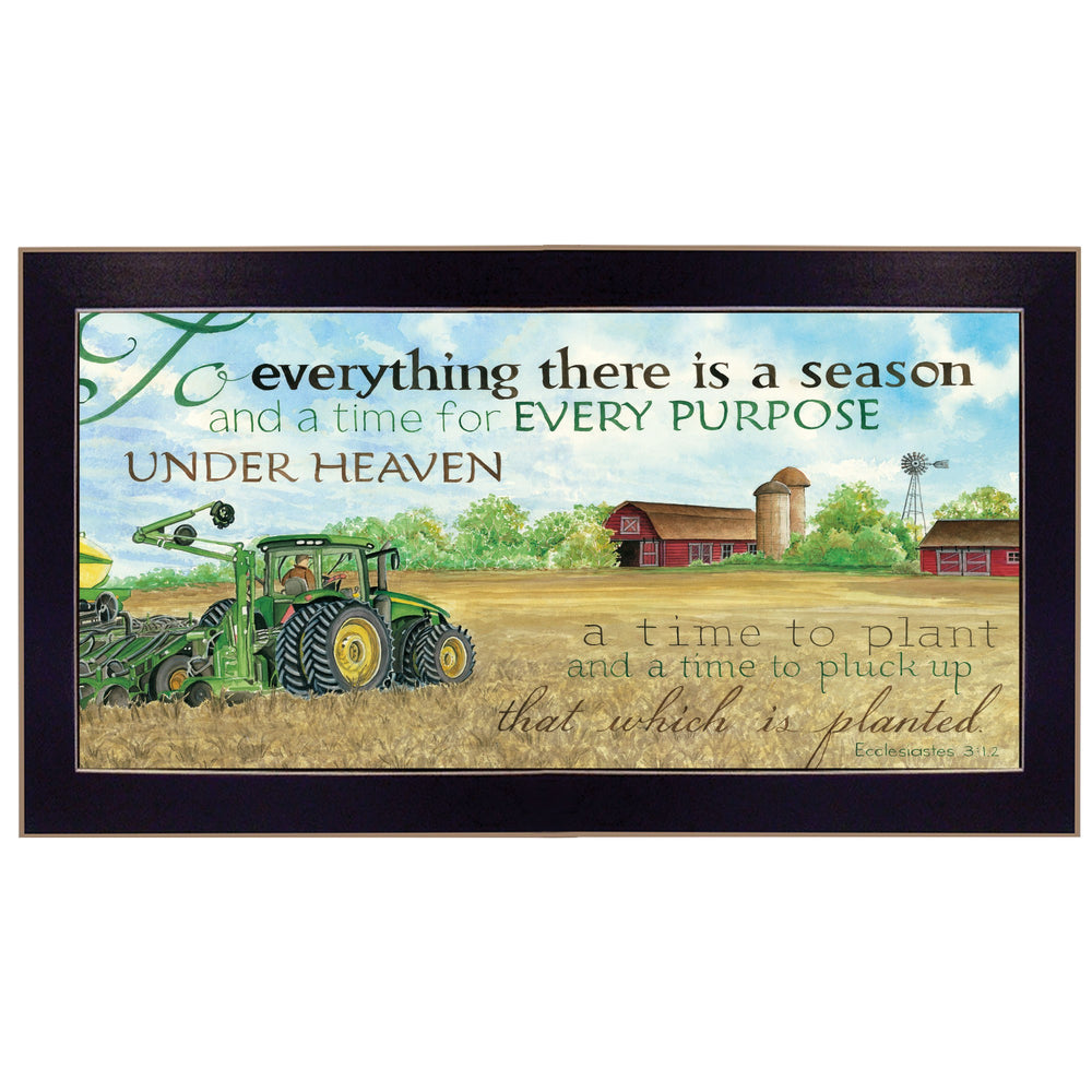 Homeroots To Everything Season Black Framed Print Wall Art  Paper,Wood 404800