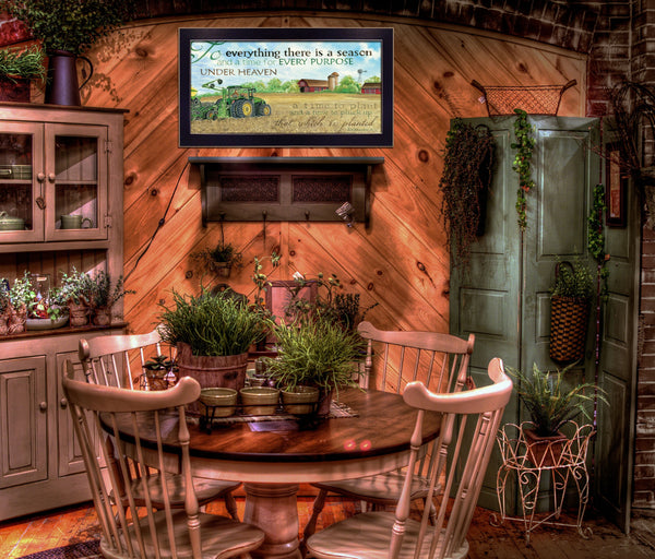 Homeroots To Everything Season Black Framed Print Wall Art  Paper,Wood 404800