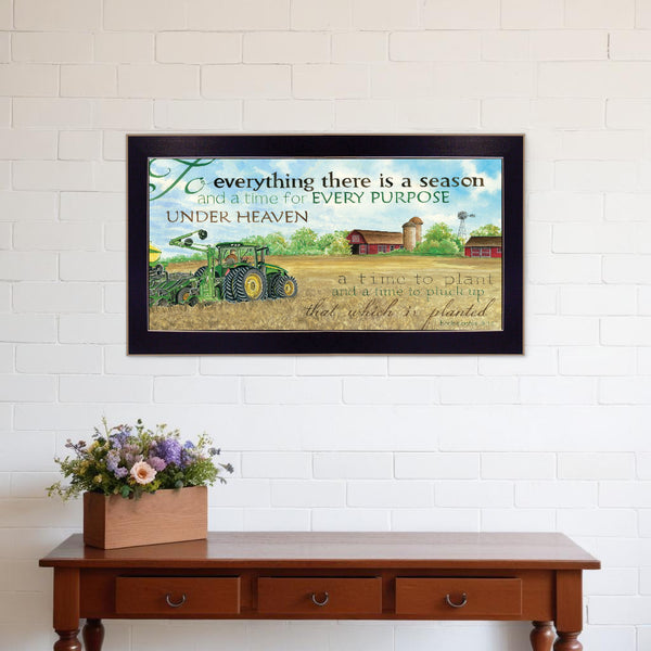 Homeroots To Everything Season Black Framed Print Wall Art  Paper,Wood 404800