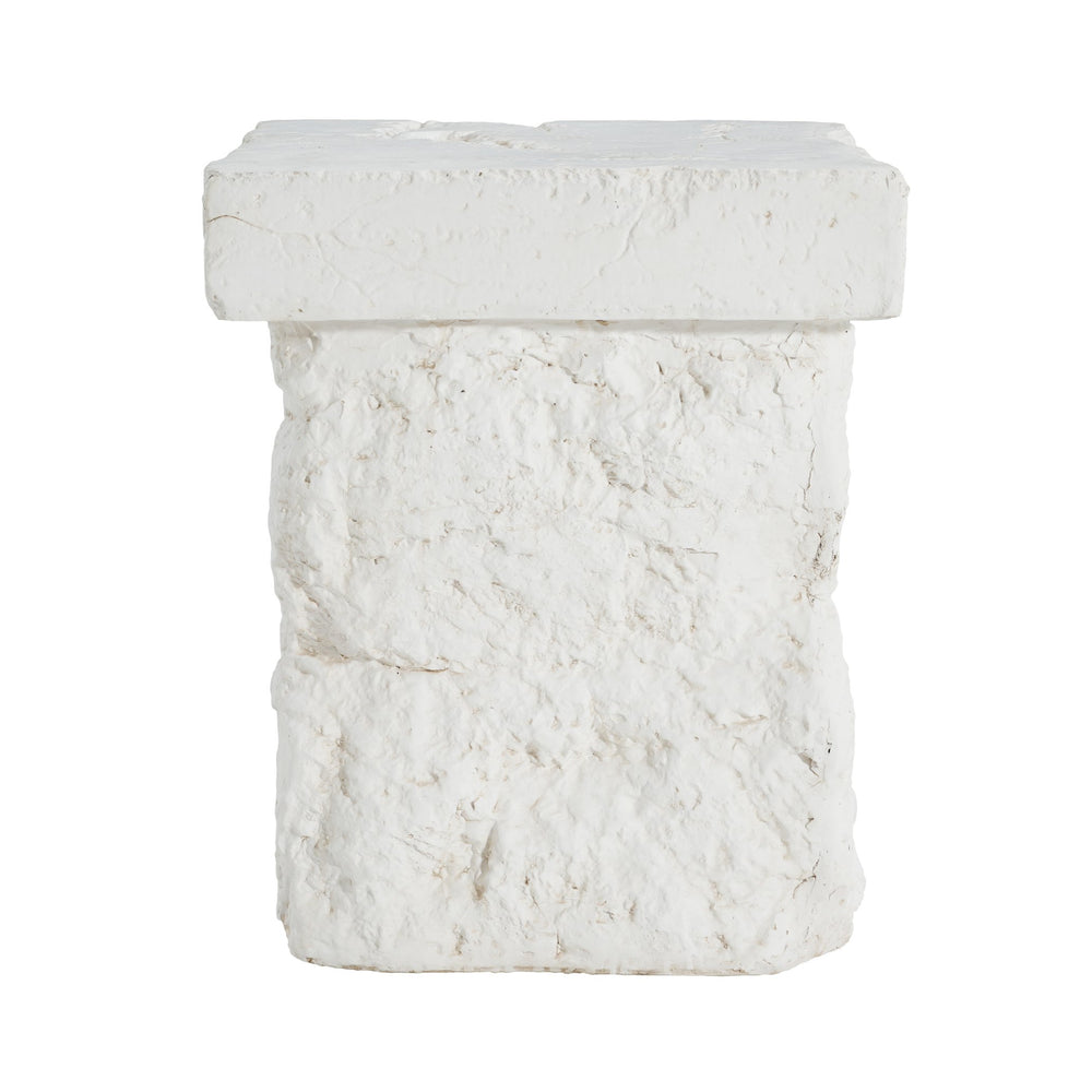 English Elm Christopher Knight Home® - Talia Magnesium Oxide Outdoor Side Table in White — Weather‑Resistant, Textured Stone Look, Versatile N775P300887W