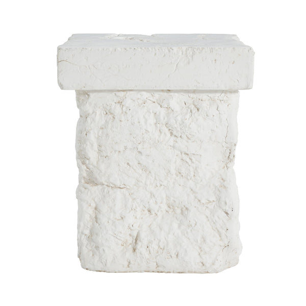 English Elm Christopher Knight Home® - Talia Magnesium Oxide Outdoor Side Table in White — Weather‑Resistant, Textured Stone Look, Versatile N775P300887W