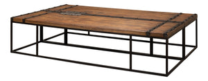 Sarreid Antique Doors Coffee Table – Unique Weathered Wood Finish With Reclaimed Elm For Rustic Charm Brown  40486