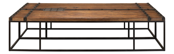 Sarreid Antique Doors Coffee Table – Unique Weathered Wood Finish With Reclaimed Elm For Rustic Charm Brown  40486