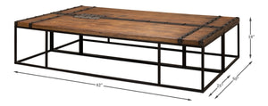 Sarreid Antique Doors Coffee Table – Unique Weathered Wood Finish With Reclaimed Elm For Rustic Charm Brown  40486