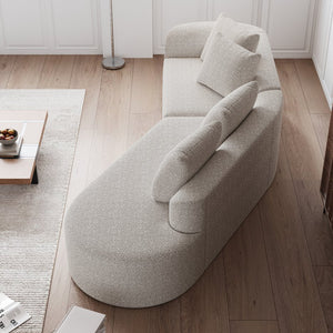 English Elm Modern Oversized Sectional Sofa - 112-Inch Chenille 4-Seater Cloud Couch With Throw Pillows & Comfort W834P323317