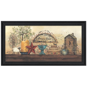 HomeRoots Amazing Grace Shelf 3 Framed Print Wall Art – Timeless Holiday Elegance for Year-Round Decor! 404908