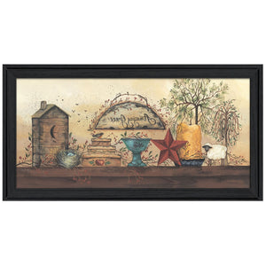 HomeRoots Amazing Grace Shelf 3 Framed Print Wall Art – Timeless Holiday Elegance for Year-Round Decor! 404908
