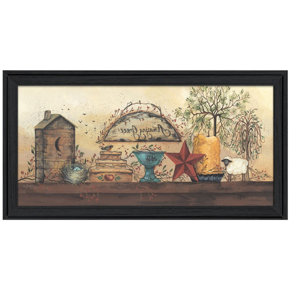 HomeRoots Amazing Grace Shelf 3 Framed Print Wall Art – Timeless Holiday Elegance for Year-Round Decor! 404908