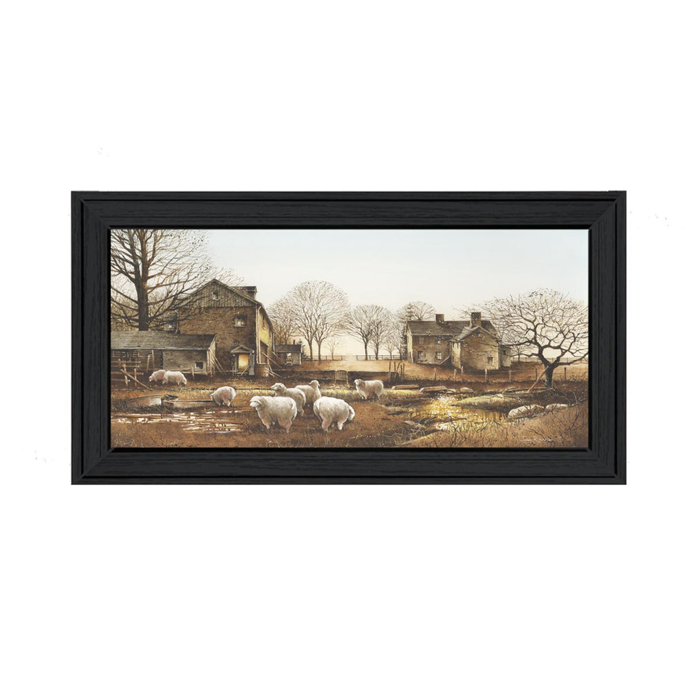 Homeroots Early Risers Black Framed Print Wall Art  Wood Product Paper Print Uv Coating 404932