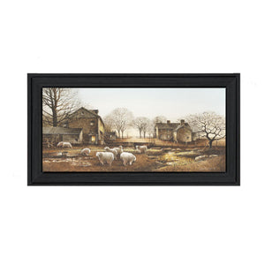 Homeroots Early Risers Black Framed Print Wall Art  Wood Product Paper Print Uv Coating 404932